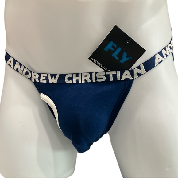 Andrew Christian Fly Jock Navy Medium - Picture 1 of 10